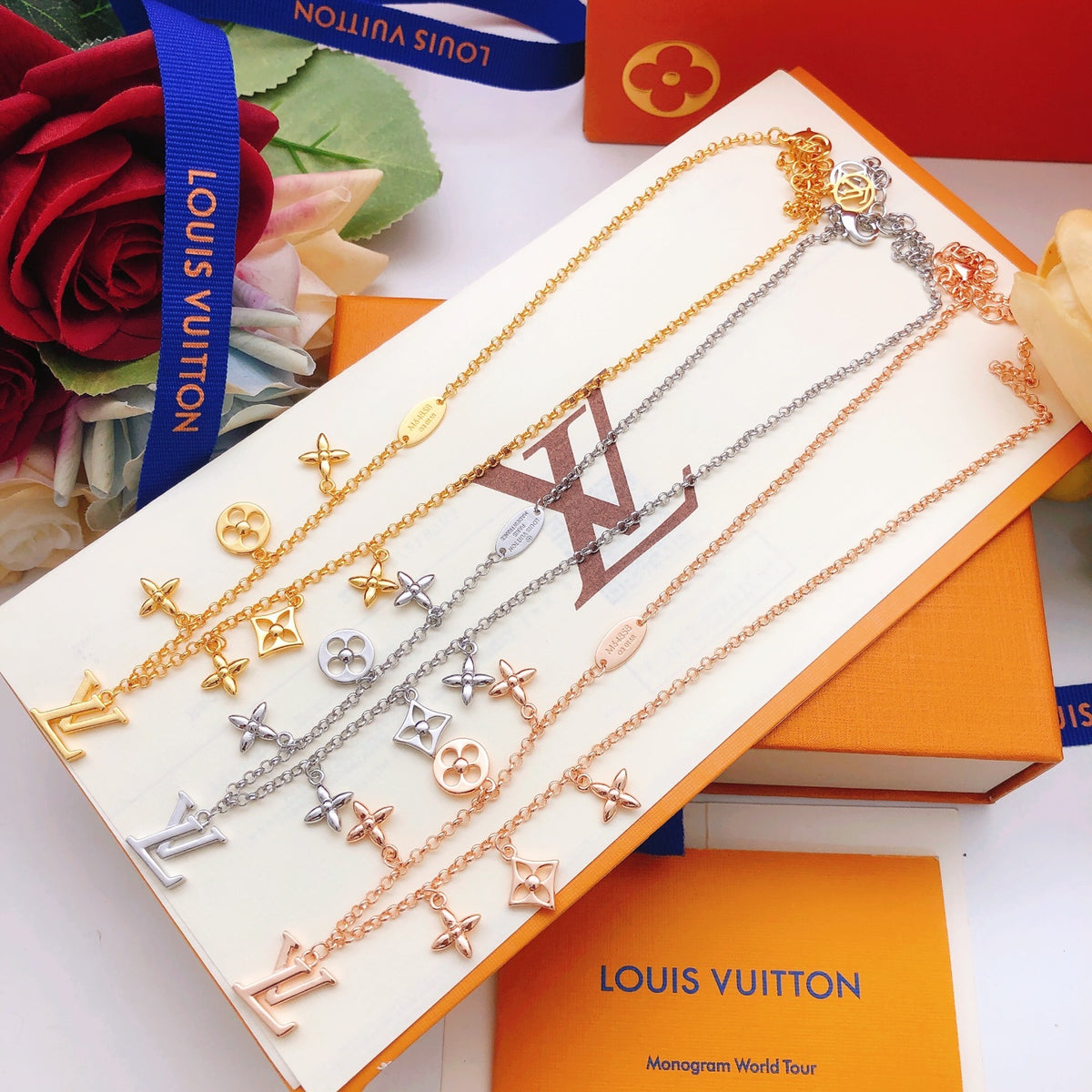 Glossy Rose Gold-Tone Necklace