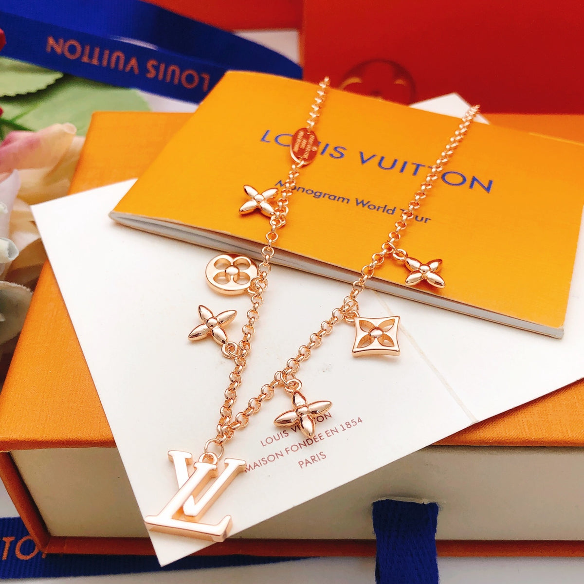 Glossy Rose Gold-Tone Necklace