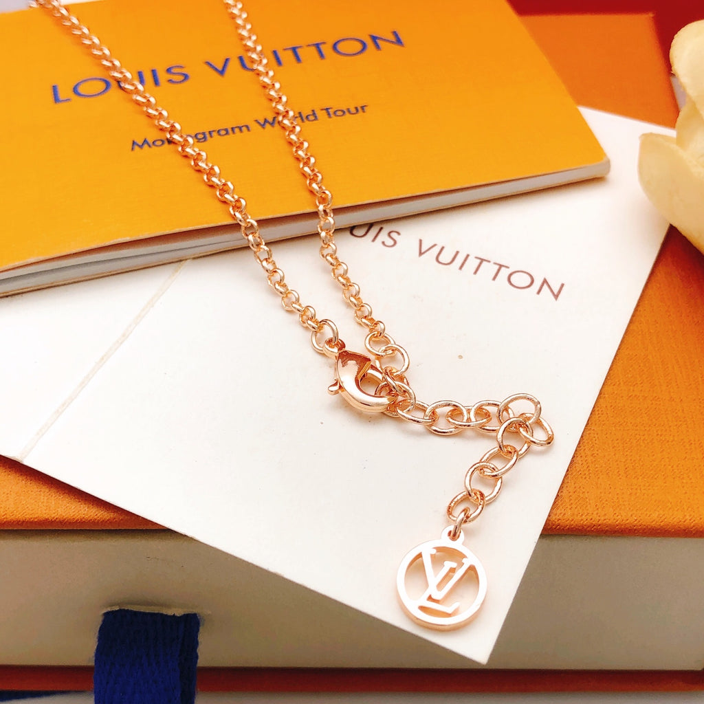 Glossy Rose Gold-Tone Necklace